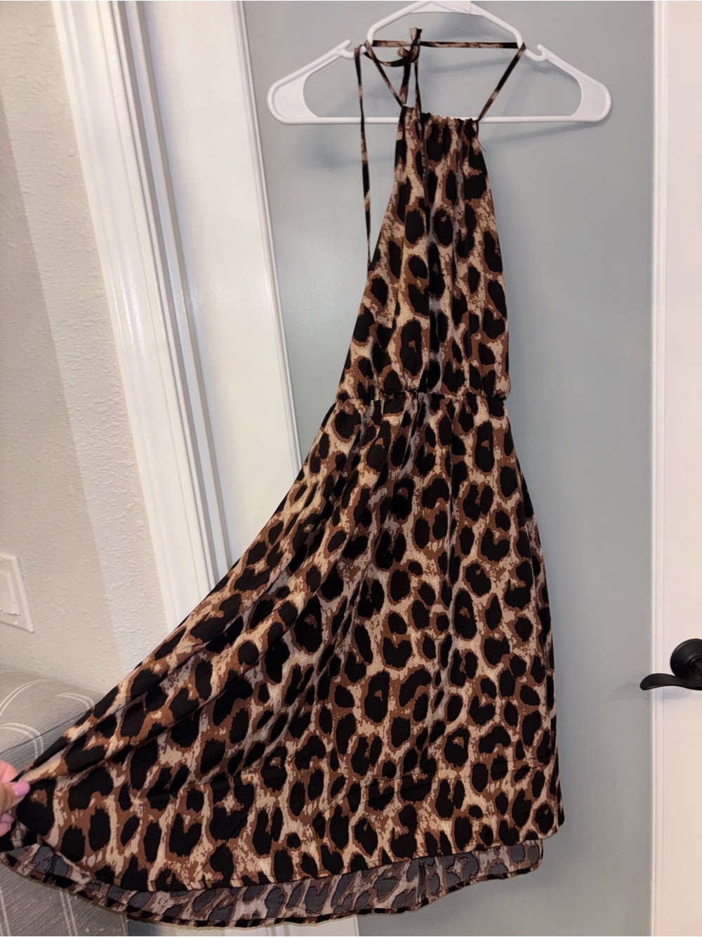 Stunning sheer dress holter style elastic waist XL